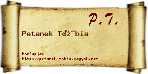 Petanek Tóbia névjegykártya