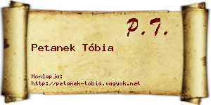 Petanek Tóbia névjegykártya